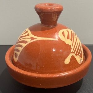 Glazed Clay Pottery Dish w/Cover MT17